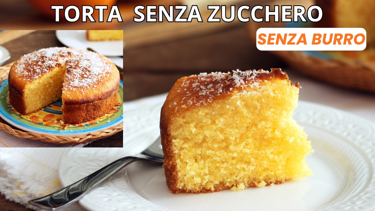 Torta con yogurt e arancia senza burro e senza zucchero. Ricetta senza glutine pronta in 5 minuti!