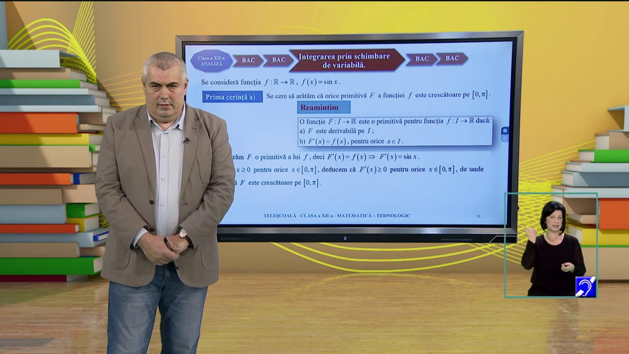 TeleŞcoala: Matematică clasa a XII-a – Integrarea prin schimbare de variabilă – profil tehnologic