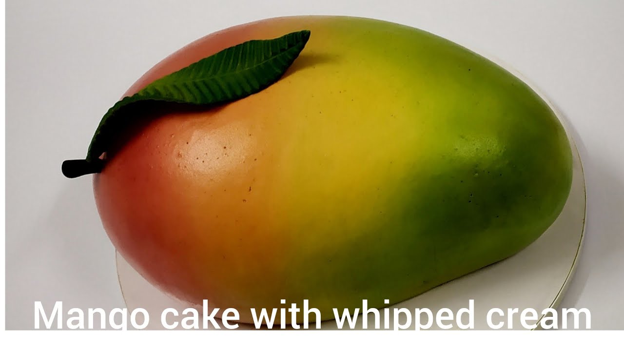 whipped cream 3d cake..mango cake with whipped cream...