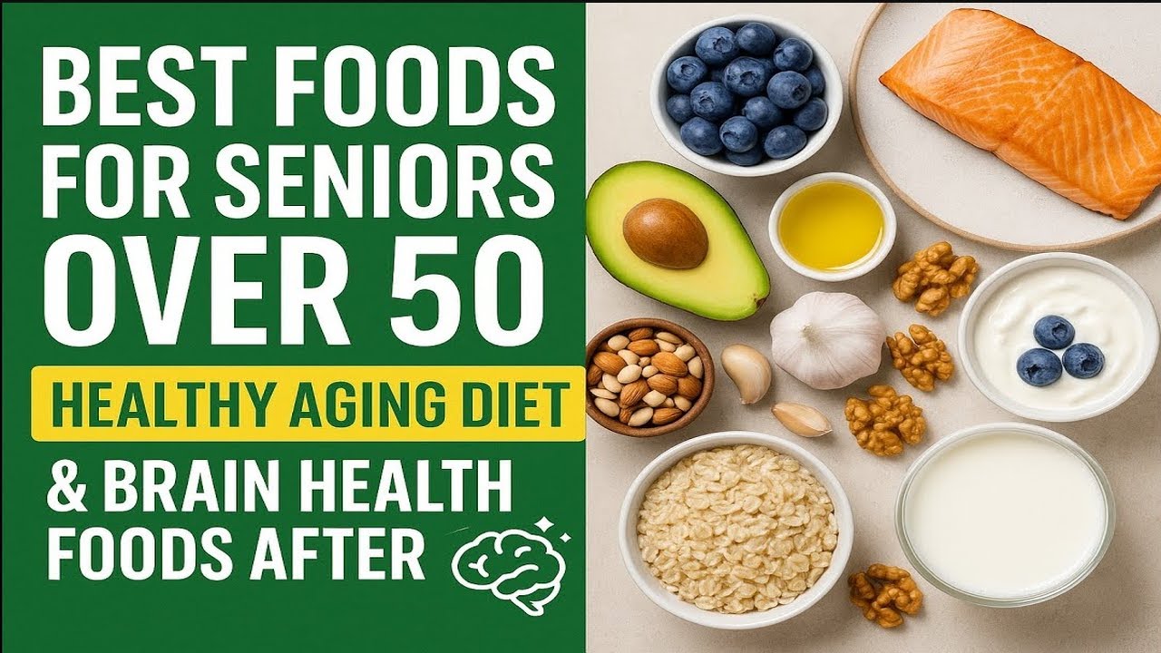 10 лучших продуктов 50+ 🌱 | Здоровое старение, питание для мозга и сердца после 60