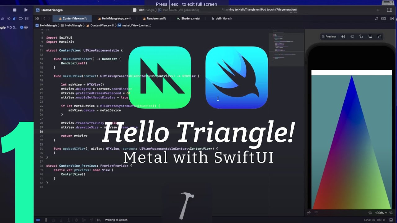 Metal с SwiftUI 1: Привет, Треугольник!