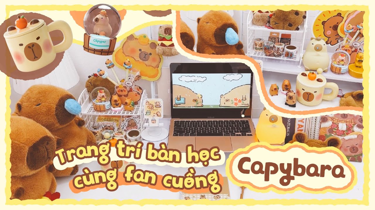 ASMR ✨ | Trang trí bàn học cùng FAN CUỒNG CAPYBARA - Moji Channel