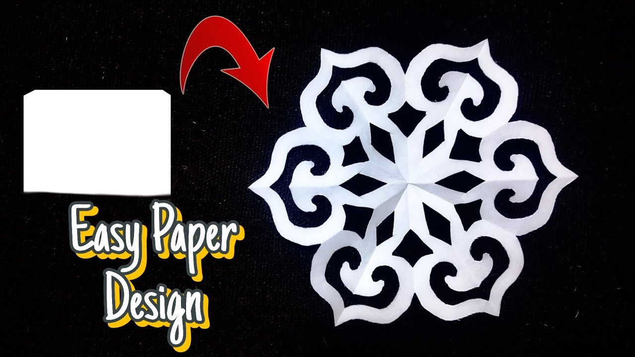 Easy paper cutting✂ Design, Rangoli #diy #paperart #youtube 