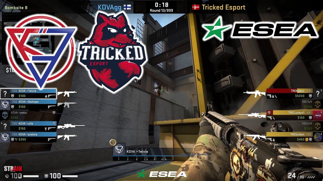 🇫🇮 KOVAgg vs 🇩🇰 Tricked Esports HIGHLIGHTS - ESEA Advanced Season 33 Europe * Train