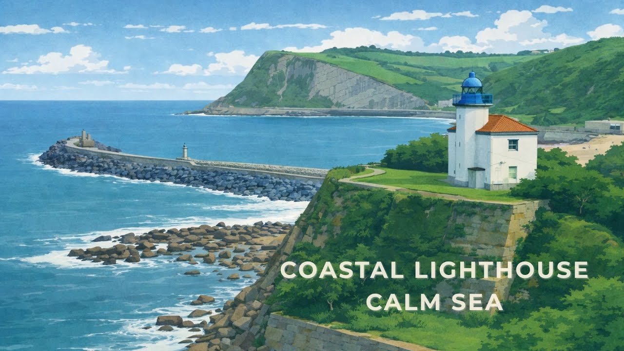 Coastal Lighthouse · Calm Sea · Day | 2 Hours Lofi