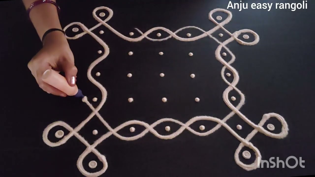 Easy kolam#𝙙𝙖𝙞𝙡𝙮 𝙣𝙚𝙬 𝙠𝙤𝙡𝙖𝙢 #𝙘𝙝𝙪𝙠𝙠𝙖𝙡𝙖𝙢𝙪𝙜𝙜𝙪𝙡𝙪 #𝙧𝙖𝙣𝙜𝙤𝙡𝙞𝙙𝙚𝙨𝙞𝙜𝙣#𝙨𝙞𝙢𝙥𝙡𝙚 𝙠𝙤𝙡𝙖𝙢# @ 𝙖𝙣𝙟𝙪 𝙚𝙖𝙨𝙮 𝙧𝙖𝙣𝙜𝙤𝙡𝙞# kolam