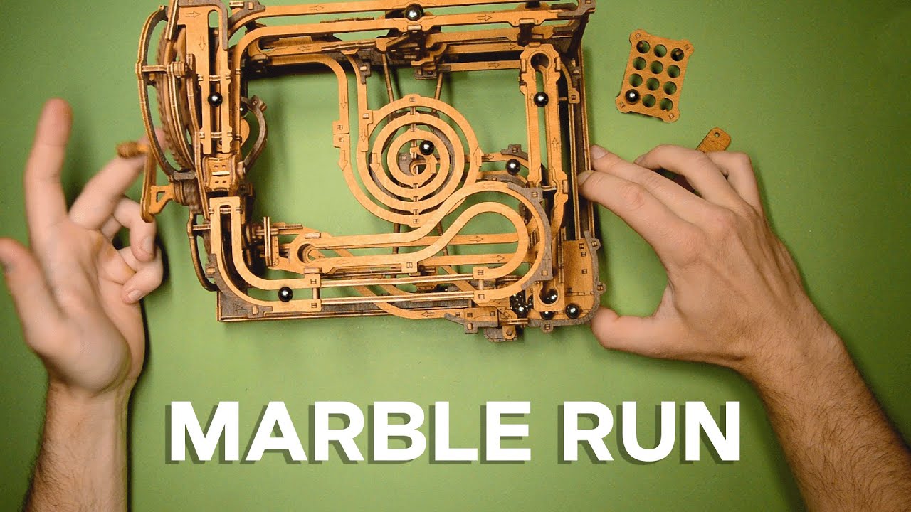 Marble Run - mechanical wooden model assembly manual step by step