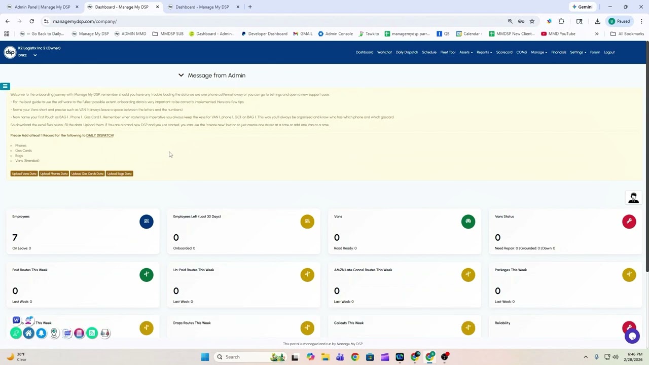 ONBOARDING/UPLOADING YOUR DATA