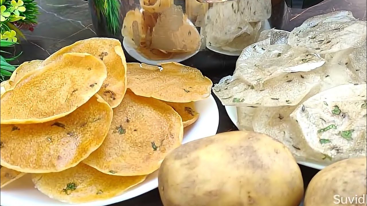 कुकर में 2 आलू से बनाएं 50 से भी ज्यादा पापड़ बिना बेले | Aloo Papad Recipe