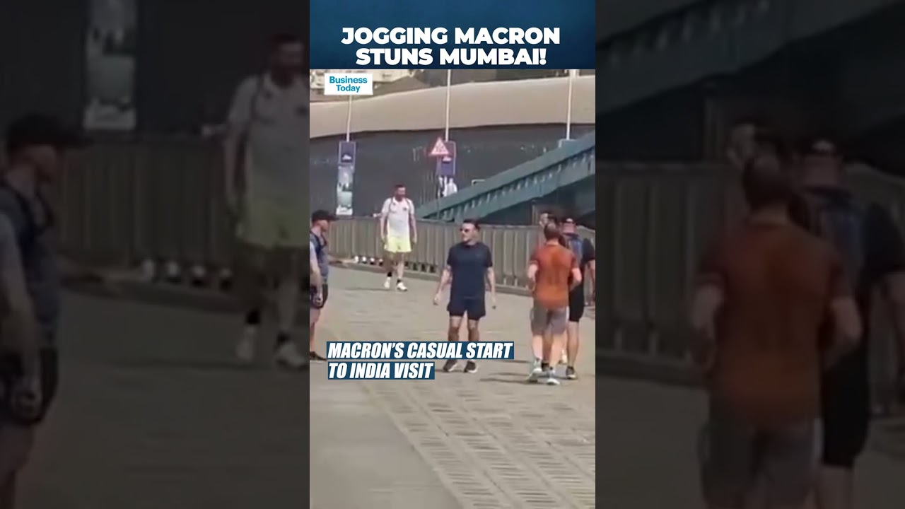 Macron&rsquo;s Surprise Marine Drive Jog Goes Viral During India Visit