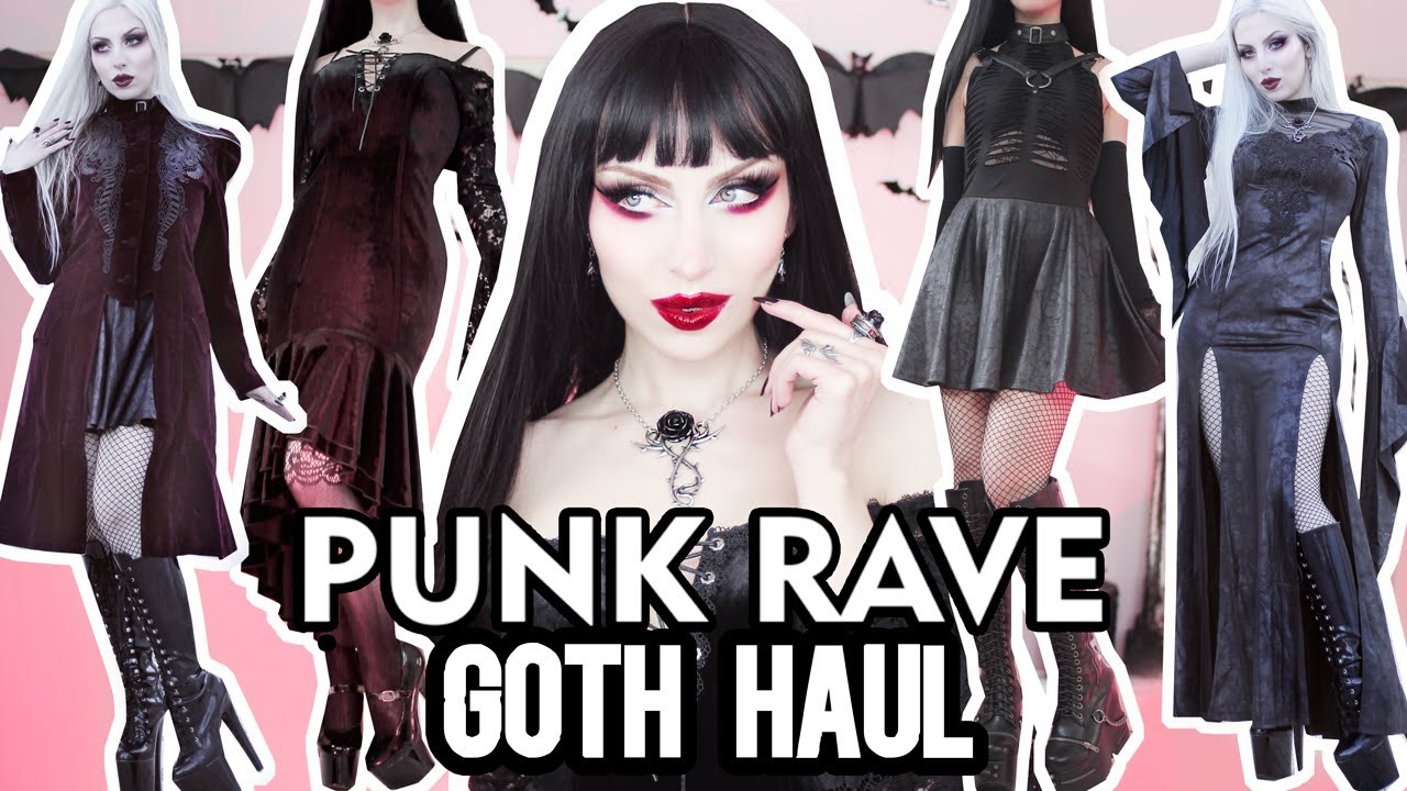 🦇🖤 PUNK RAVE HAUL + TRY ON 🦇🖤 Elegant / Romantic Goth Outfits | Vesmedinia
