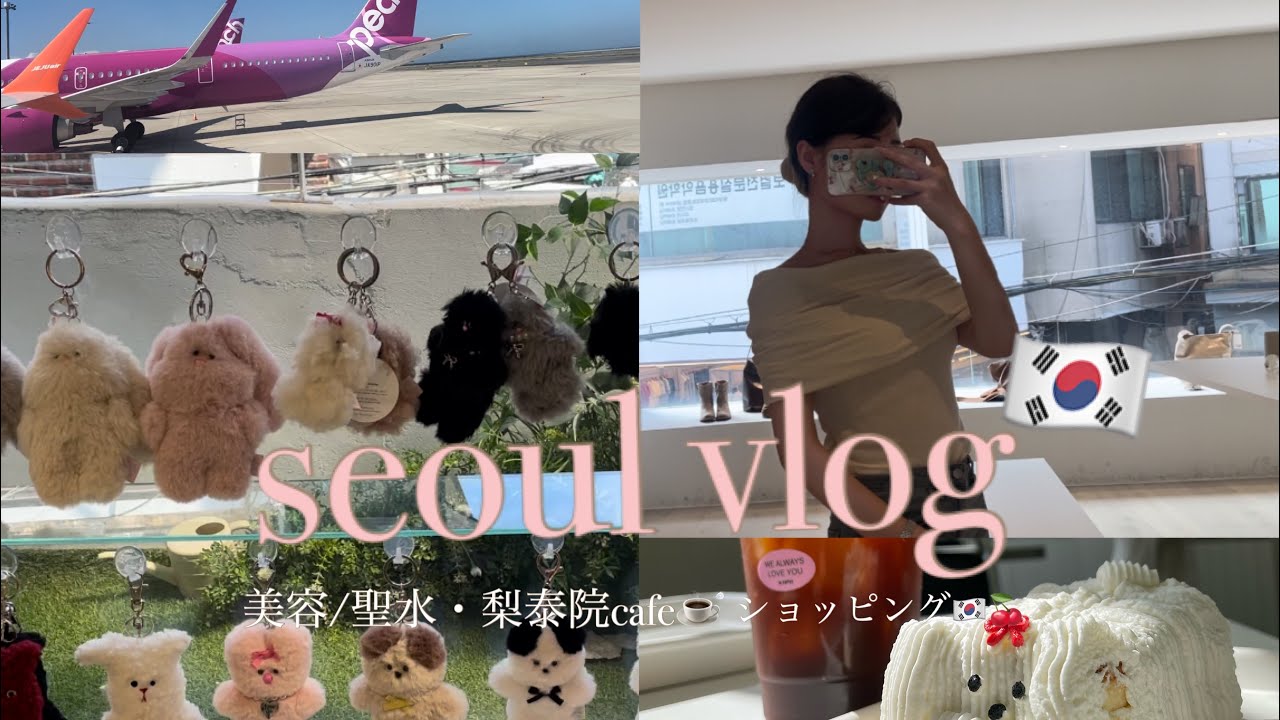 韓国vlog🇰🇷1人渡韓~feat.美容・カフェ・ショッピングしまくる3日間🍒🤍【聖水・梨泰院・明洞・漢江鎮】#旅行vlog #韓国vlog #seoulvlog #seoul