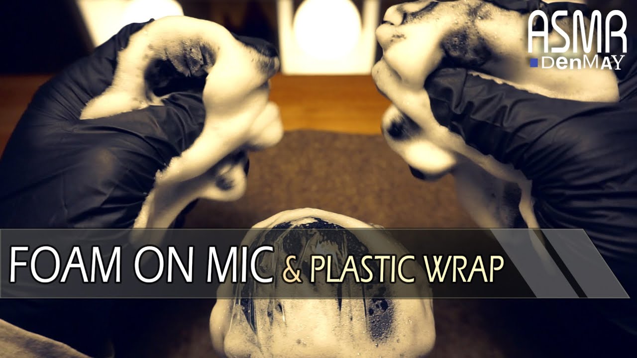 ASMR • Foam on Mic & Plastic Wrap (NO TALKING)
