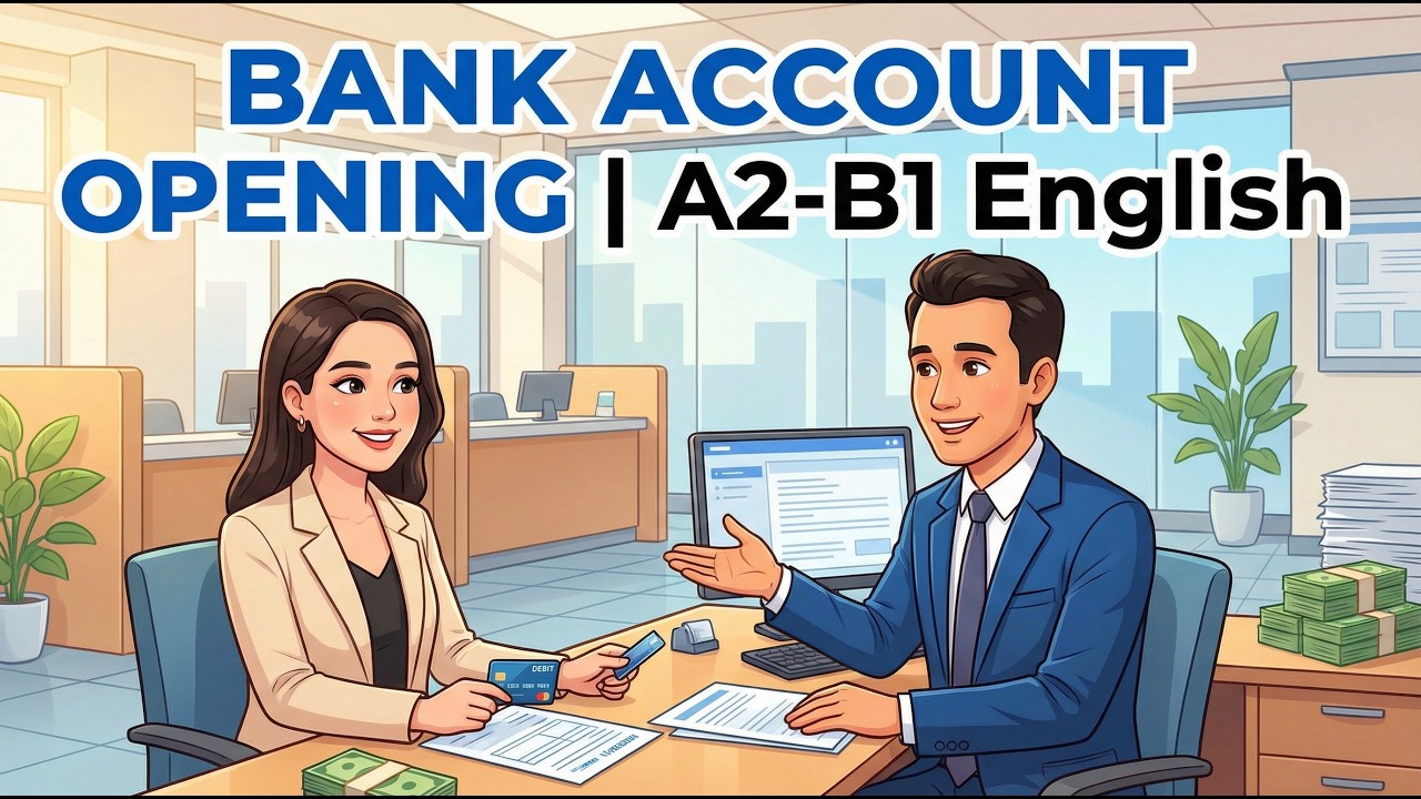 Bank Account Opening | Easy English Conversation for Beginners | Elsa English Channel
