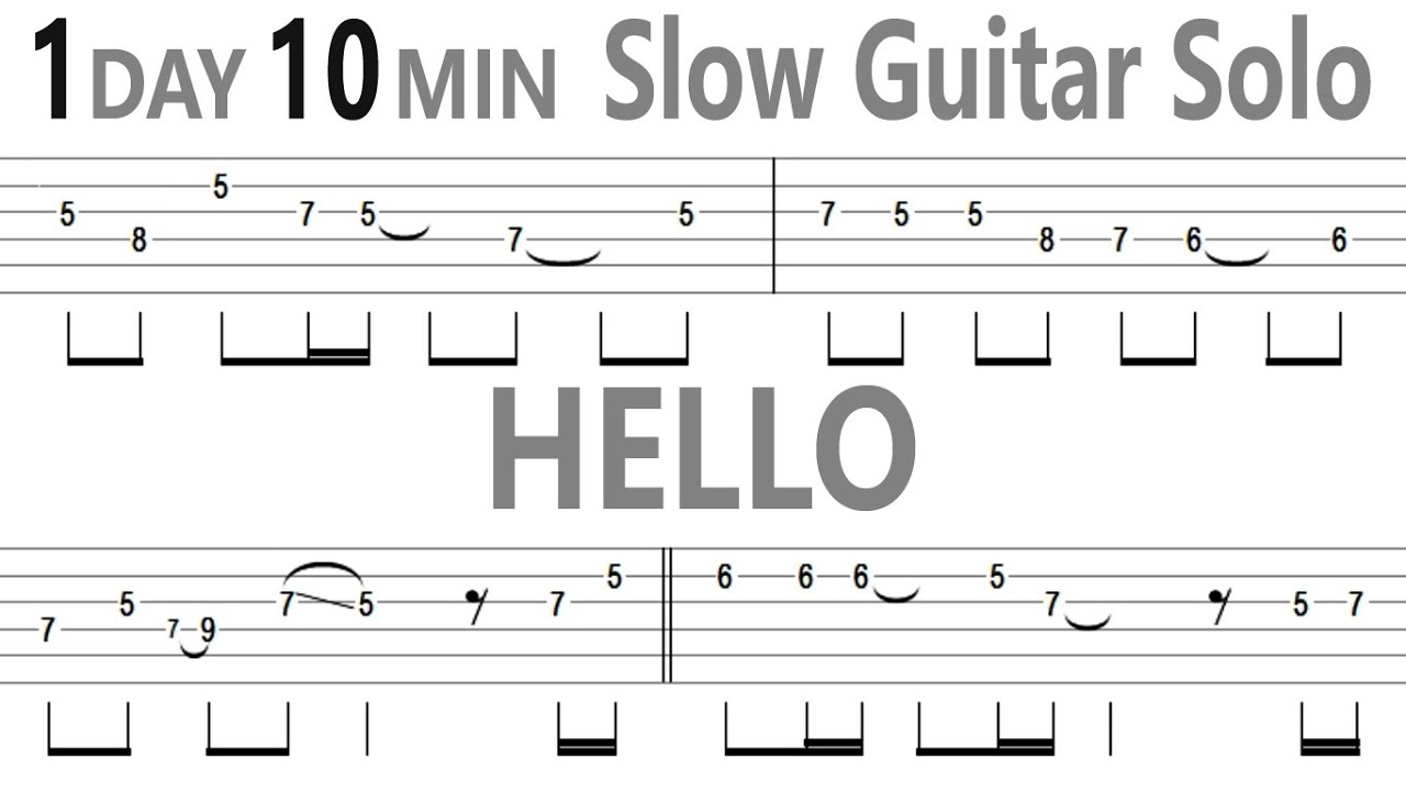 Lionel Richie - Hello (Slow) Guitar Solo Tab+BackingTrack