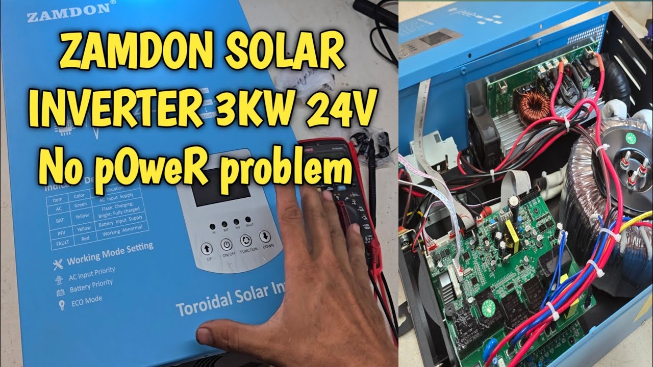 ZAMDON Solar inverter 24v 3kw hybrid off grid biglang namatay ayaw na mag power on paano ayusin