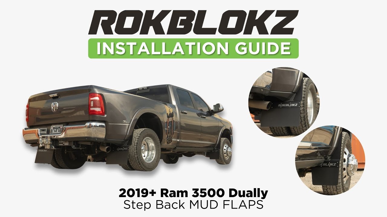 2019+ Ram 3500 Dually: How to install the Rokblokz Step Back Mud Flaps