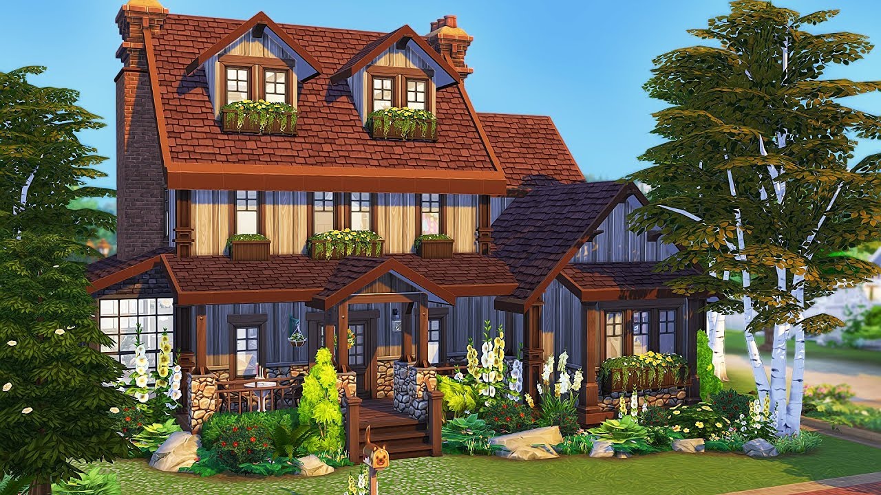 МИЛЫЙ СЕМЕЙНЫЙ ДОМ В ДЕРЕВЕНСКОМ СТИЛЕ 💕 | The Sims 4 | Скоростное строительство