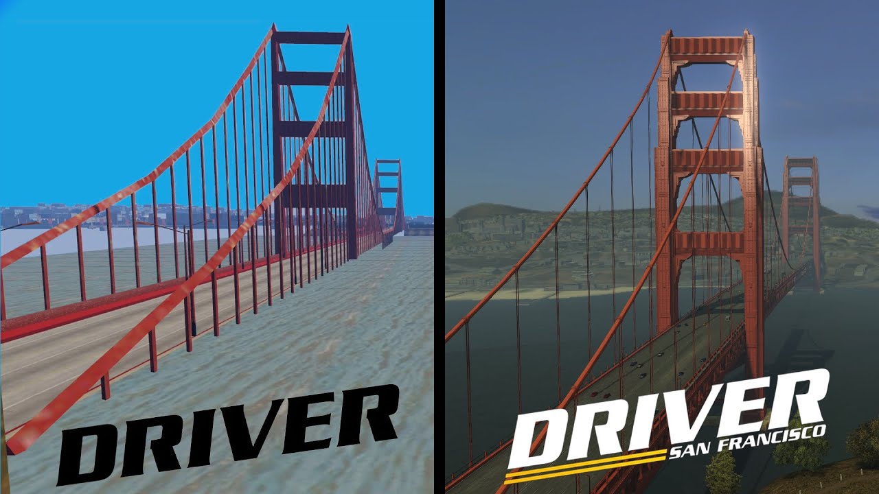 DRIVER (PC) vs DRIVER San Francisco - City Landmarks & Real Life Locations Comparison