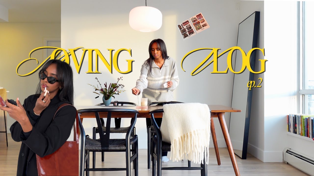 moving vlog ep. 2! decorating my apartment, furniture shopping, dining room reveal, hosting friends