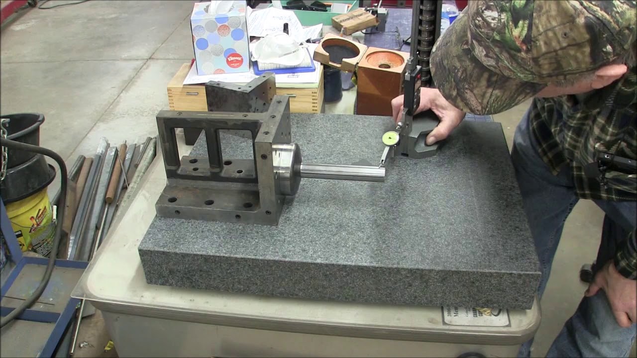 Grinding an angle plate