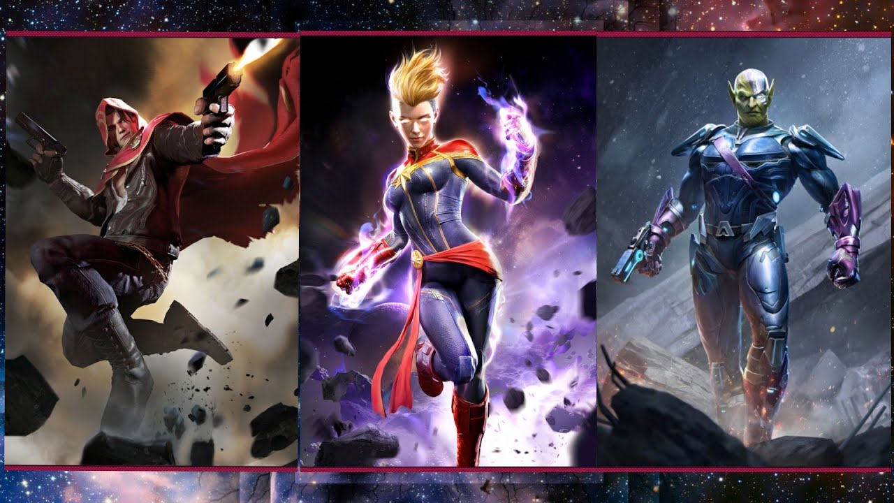 The Hood With Captain Marvel and Talos MARVEL DUEL