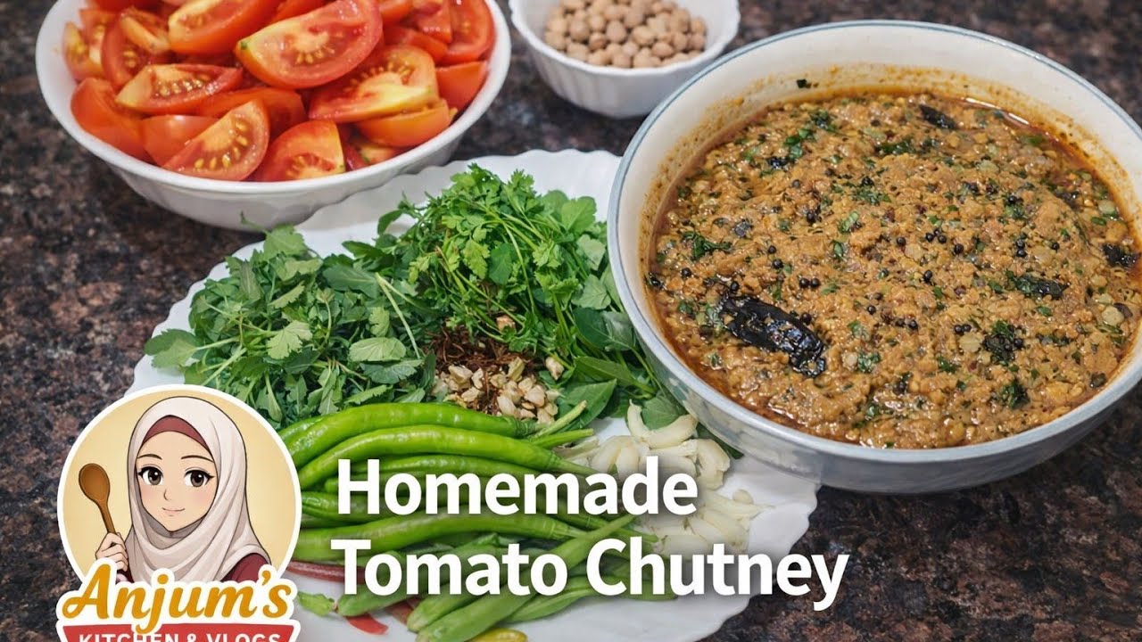Spicy Tamato Chutney with Tadka 🔥 | Simple & Tasty Recipe | Anjum’s Kitchen | South Indian