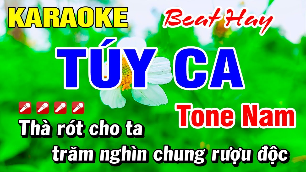 Karaoke Túy Ca (Beat Hay) Nhạc Sống Tone Nam | Hoài Phong Organ