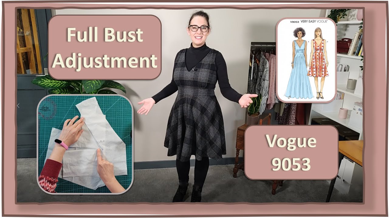 Sewing Vogue V9053 Pinafore Dress with Full Bust Adjustment - How to do a FBA