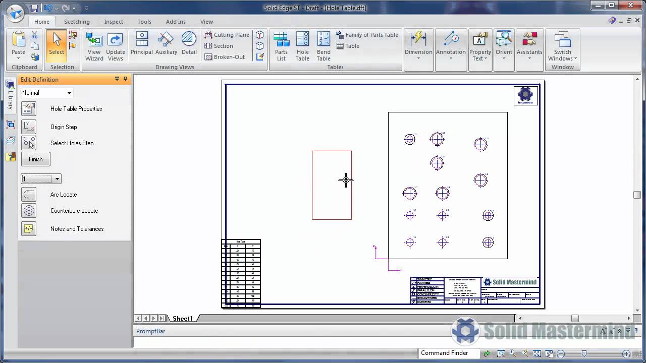 Solid Edge Drafting Top Tips : How To Use Hole Tables