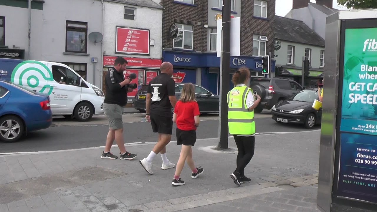 Rory  Best, former Ireland Rugby Captain thru' Keady on 180 mile 