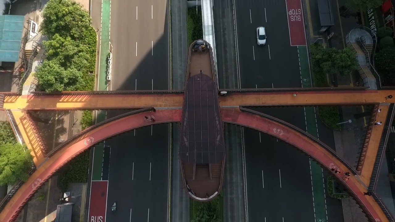 JPO Phinisi Sudirman, Jakarta (Aerial Video)