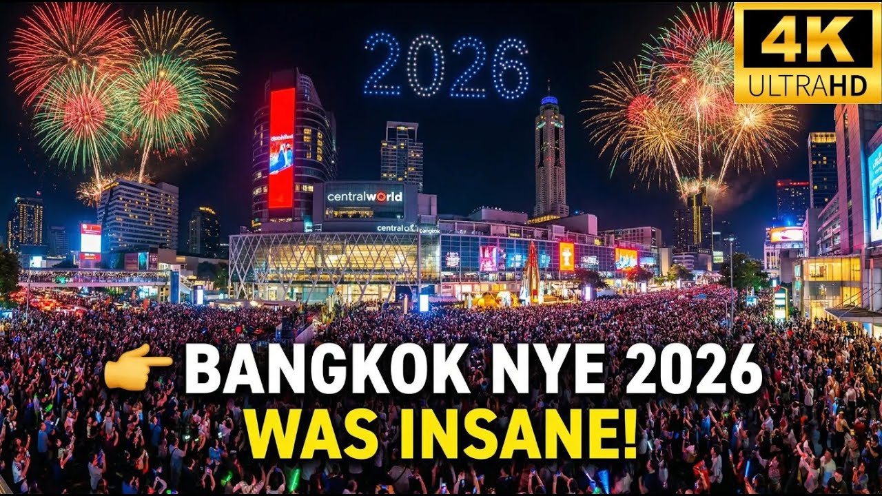 CentralWorld Bangkok New Year 2026 🇹🇭  INSANE Fireworks, Drone Show & Millions on the Streets😱🎆