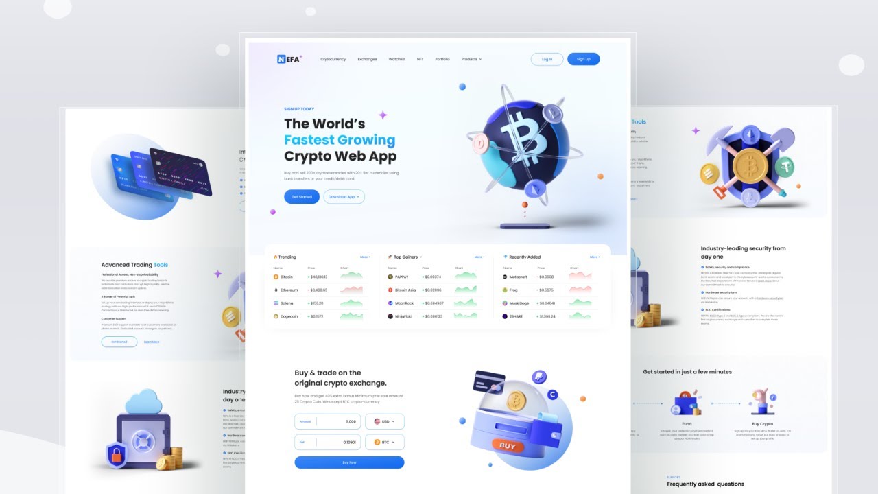 Slicing Figma Design Cryptocurrency Landing Page React TailwindCSS