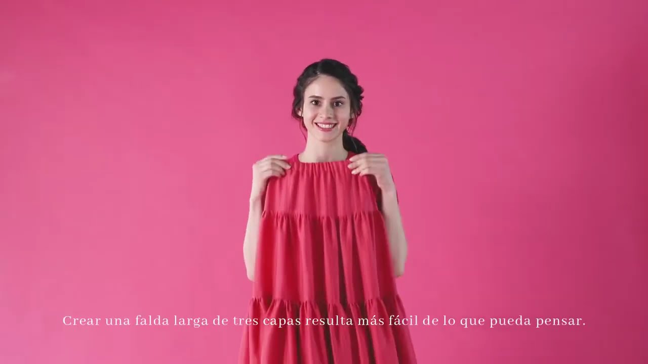[BrotherSupportSewing] (M&aacute;quina de coser) Falda larga con volantes hecha de tela fina