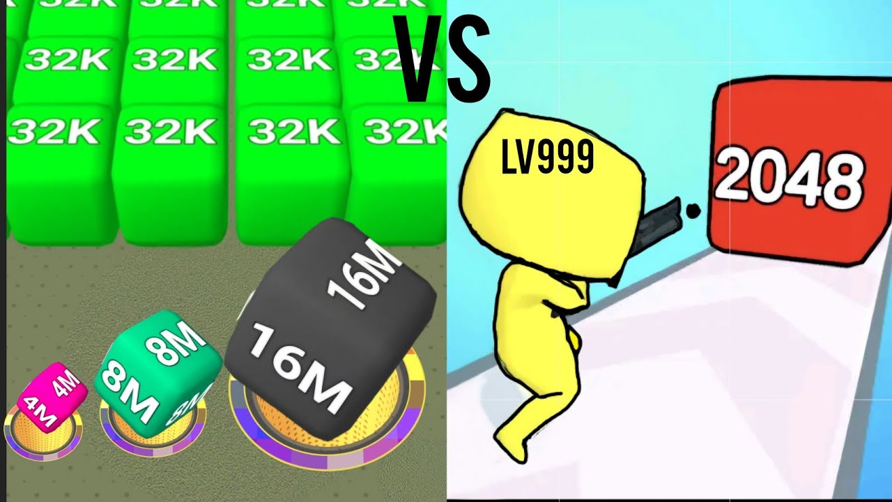 2048 Hole VS 2048 Merge Run. Epic Duel: