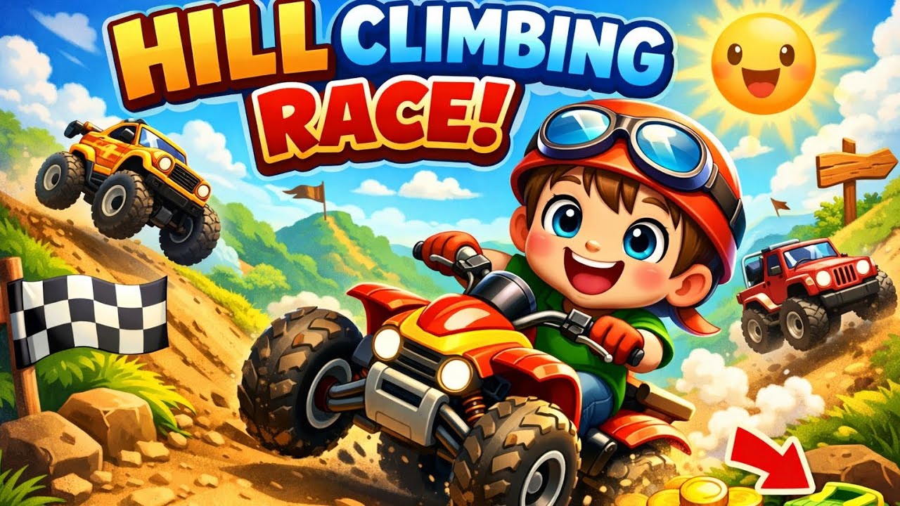 🏁 Kids Favorite Hill Climb Race Challenge!😎 Small Driver Big Stunts – Hill Climb Race Gameplay!#game