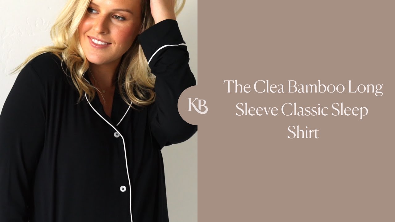 The Clea Bamboo Long Sleeve Classic Sleep Shirt