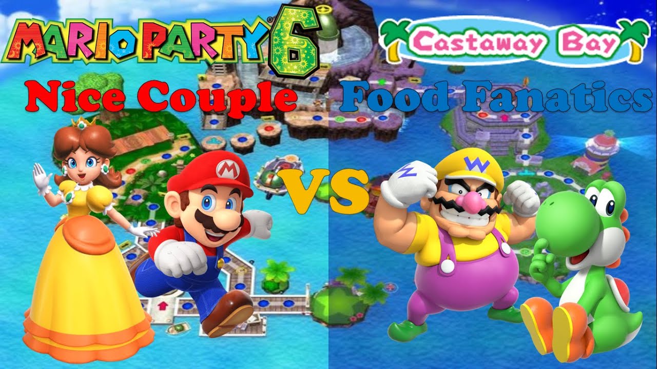 Mario Party 6 - Daisy & Mario vs Yoshi & Wario - Castaway Bay