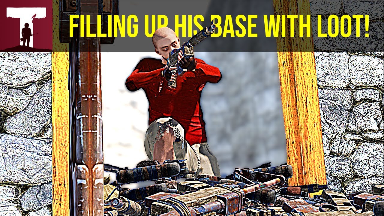 FILLING UP HIS BASE WITH LOOT! (Rust)
