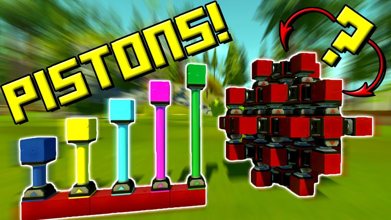 OMG PISTONS!!! LET'S EXPERIMENT! - Scrap Mechanic Gameplay Update!