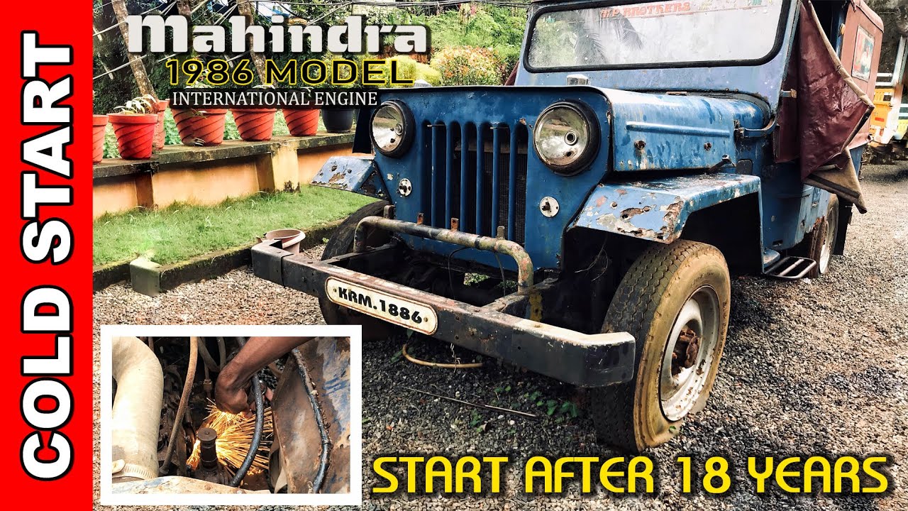 COLD STARTING MAHINDRA JEEP ||1986 MODEL|| പതിനെട്ട് കൊല്ലം നിറുത്തിയിട്ട ജീപ്പ് ||