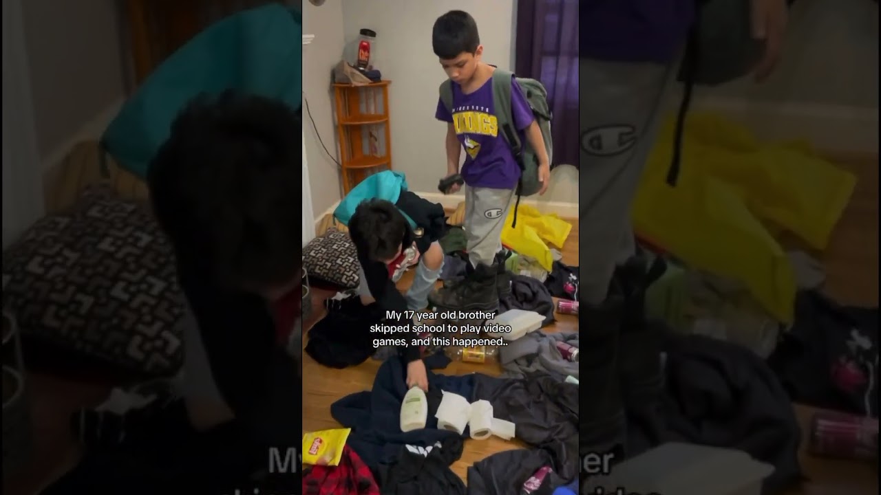 My 17 Year Old Brother Skipped School To Play Video Games, And This Happened.. #shorts #viral #funny