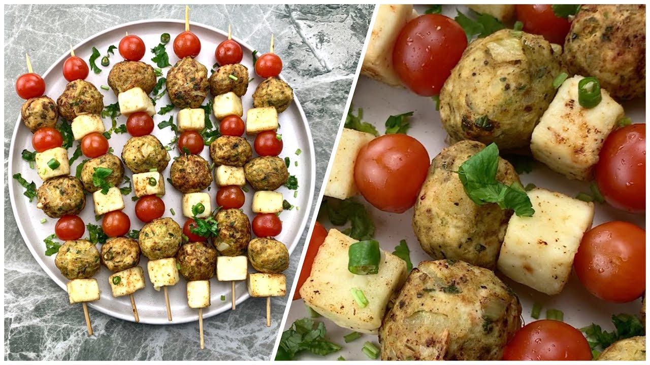 Chicken Meatball and Paneer Skewers | Minced Chicken Meatball Recipe | Juicy Cookin