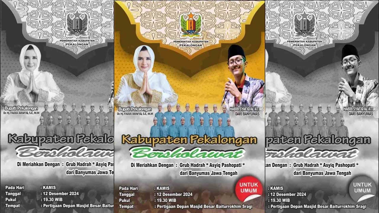 KABUPATEN PEKALONGAN BERSHOLAWAT -::- HABIB SYAFIQ AL ATTAS - BANYUMAS  GRUB HADROH ASYIQ PASHOPATI