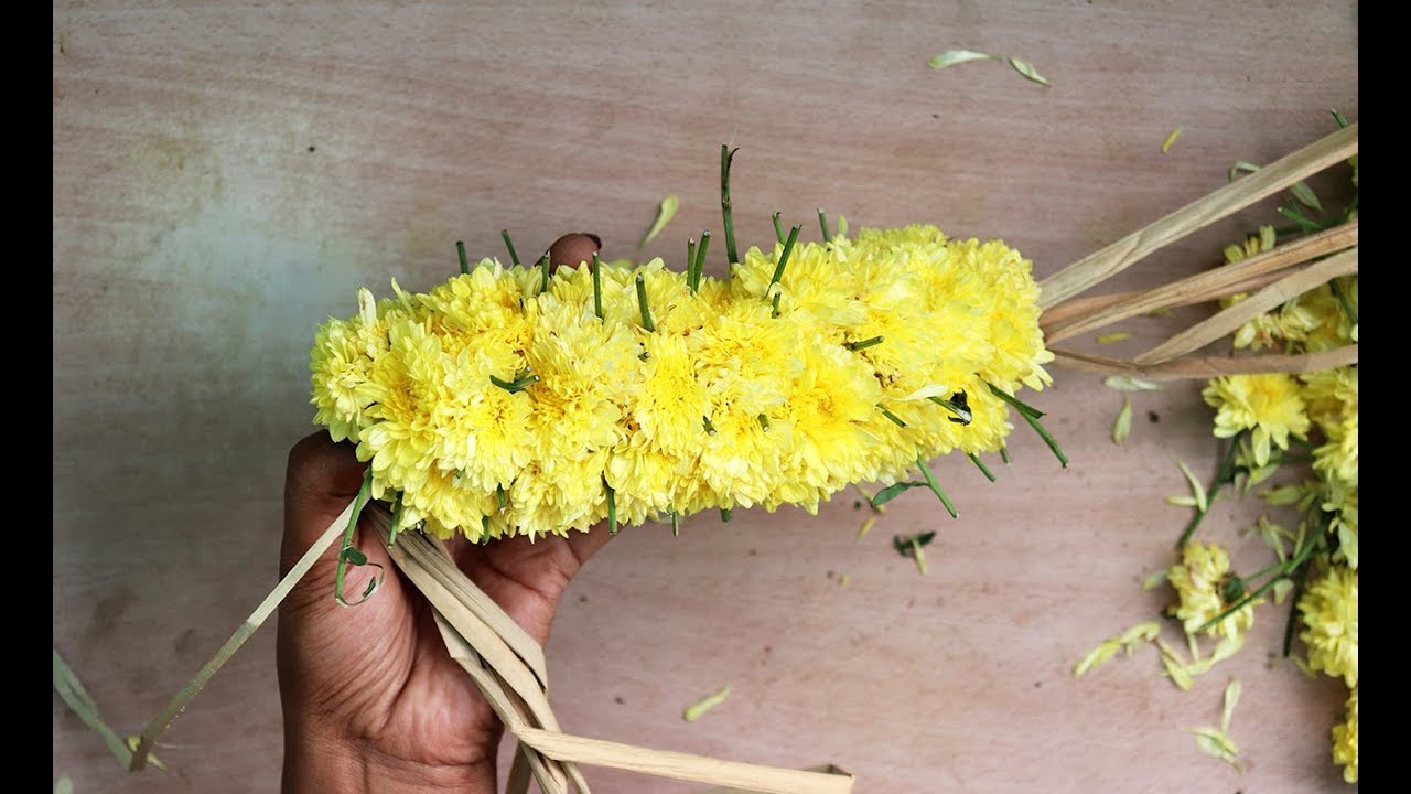 How to string sevanthi flower garland | sevanthi poo malai kattuvathu eppadi in tamil