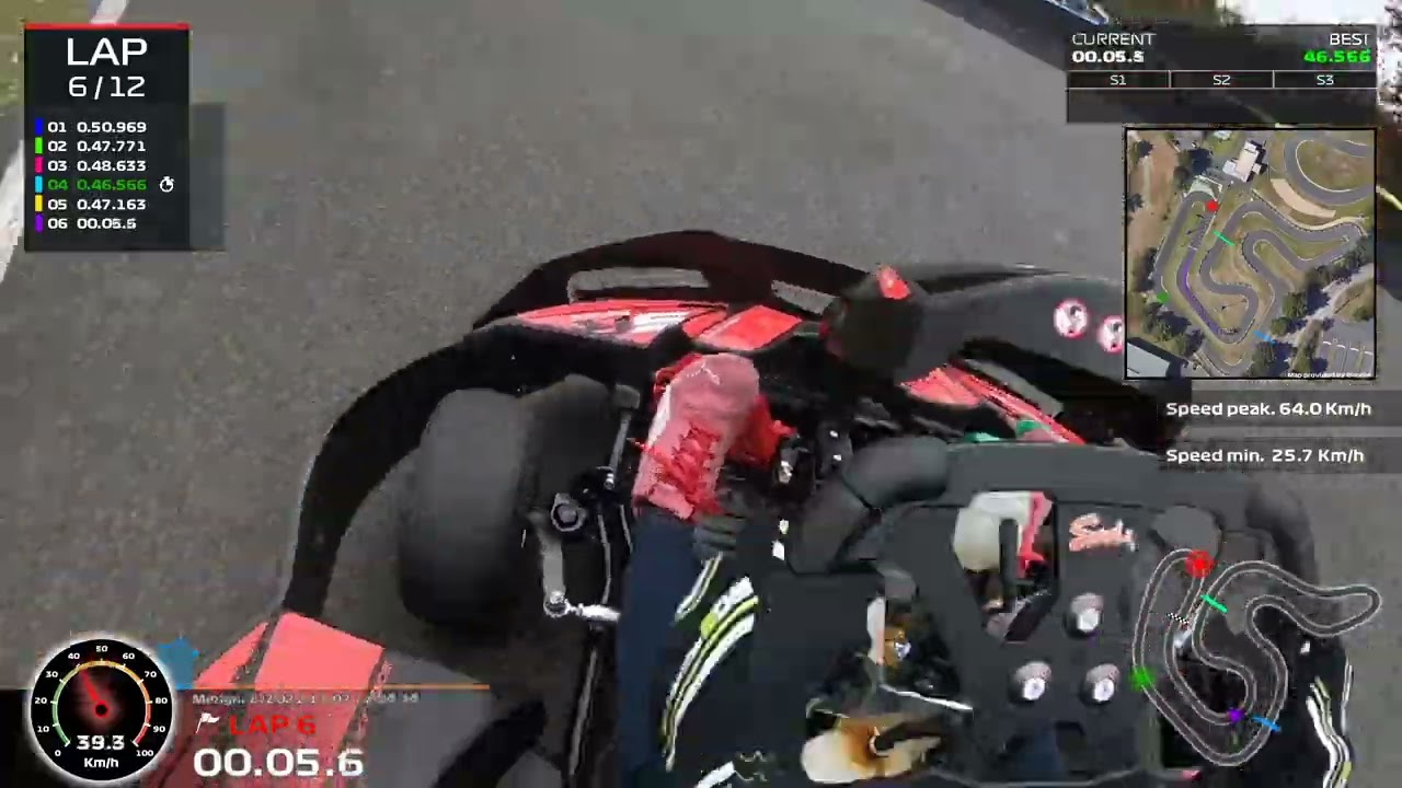 Mérignac Kart System 9CV. télémétrie trajectoires et secteurs