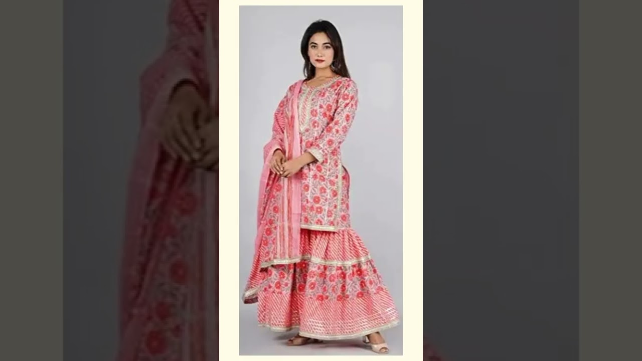 Rayon Printed Kurta Sharara for Women Printed Kurta with Sharara Set Amazon Pakistani Sharara suits