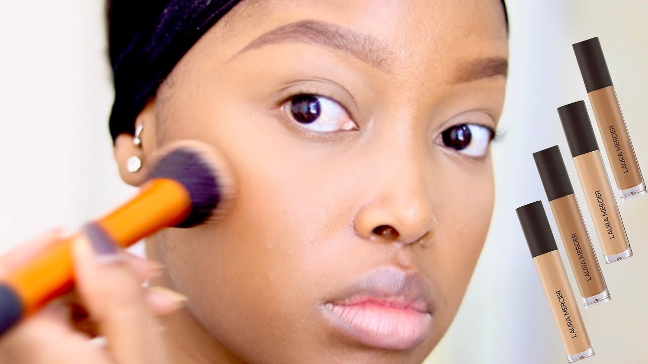 Flawless foundation- free natural makeup routine for dark skin women ft. Laura Mercier