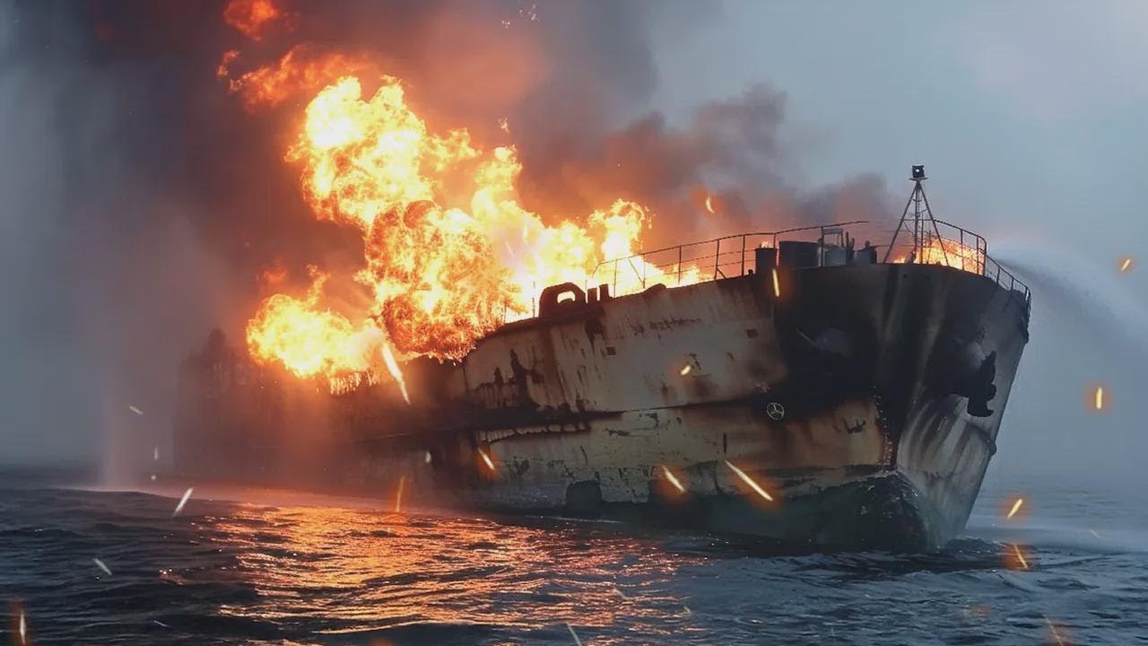 Incendi in mare che sono sfuggiti al controllo in pochi secondi